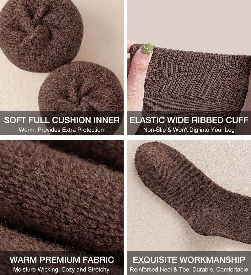 BLONGW Warm Thermal Boot Socks for Women - Knee High, Winter, Running, Hiking, Gifts - Thick Socks for Cold Weather - Image 3